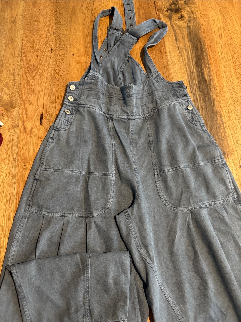 Free People Washed Gray Wide-Leg Overalls